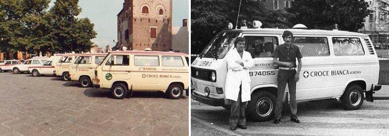 Croce Bianca Verona prime ambulanze a San Zeno